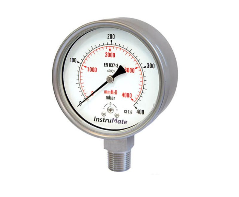 مانومتر میلی بار اینسترومیت تمام استیل صفحه 10 سانتی
