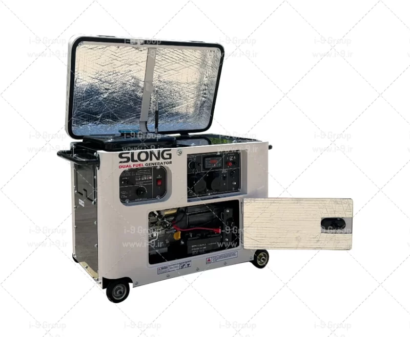 موتور برق دوگانه سوز 8 کیلووات اسلانگ گاز و بنزین SL10000-SE-DF