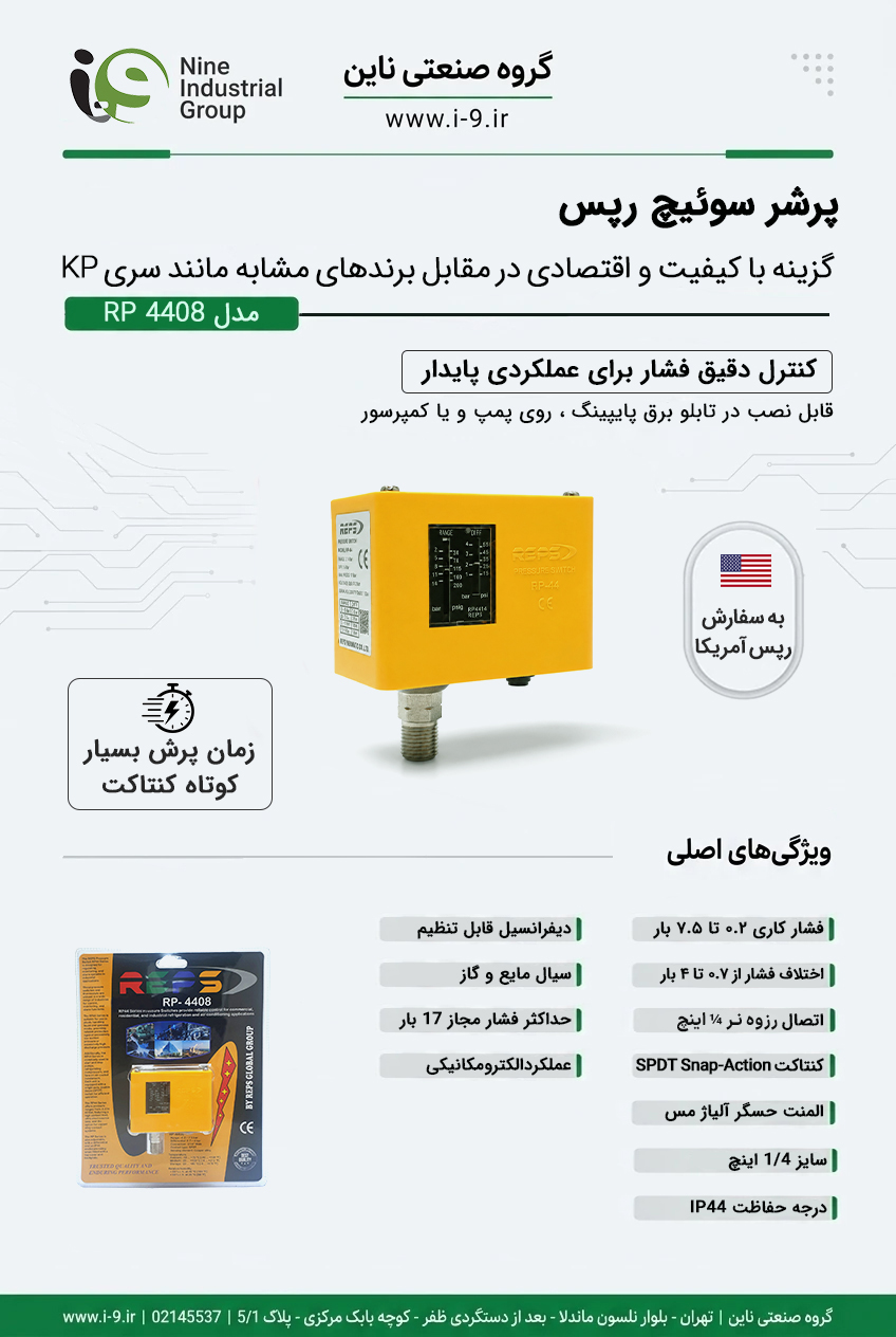 اینفوگرافی پرشرسوئیچ رپس مدل RP 4408
